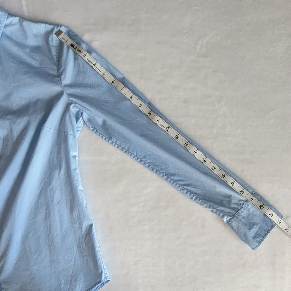 J Crew Stretch Perfect Light Blue Collared Long Sleeve Button Shirt XS (Flawed) - Picture 8 of 13